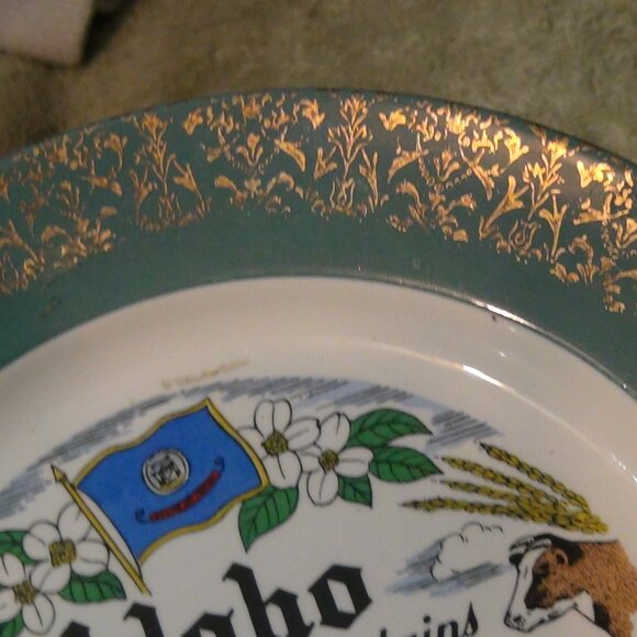 Idaho State Plate Gem Of Mountains Vintage 1956 Souvenir Homer Laughlin B 56 N 8 - Picture 8 of 14